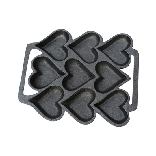 Cast Iron Heart Shape Cake Mold Muffin Pan Stuffed Pancake Baking Tray Kitchen Supplies