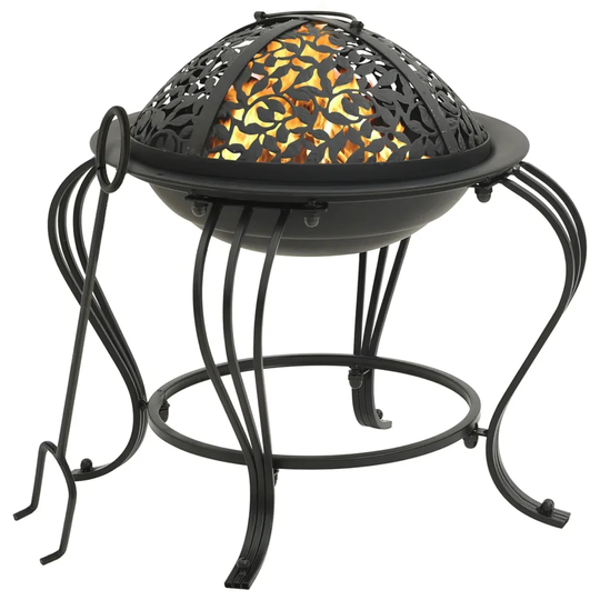 Susie 44Cm H x 49Cm W Stainless Steel Wood Burning Outdoor Fire Pit with Lid
