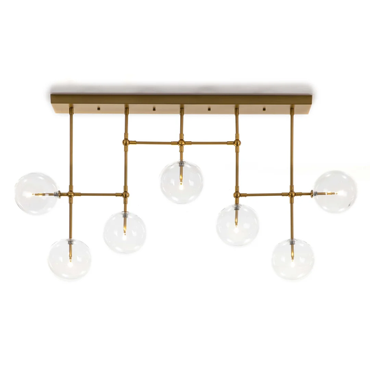 Poppy Glass and Metal 7-Light Kitchen Island Pendant