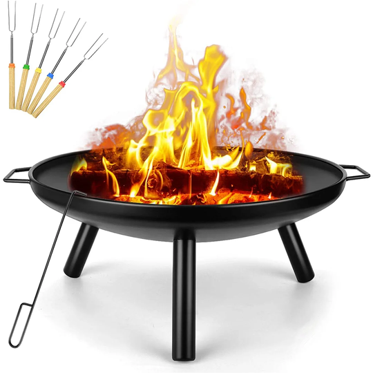 Tamber 26Cm H x 68Cm W Steel Wood Burning Outdoor Fire Pit