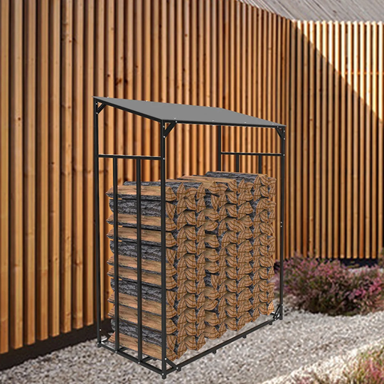 Brickendon 120Cm W x 70Cm D Metal Firewood Rack Stand
