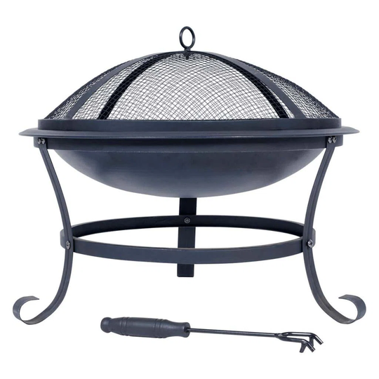 Makemson 41Cm H x 51Cm W Steel Wood Burning Outdoor Fire Pit with Lid