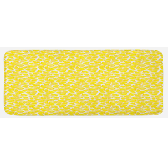 Carlina Fruit Natural Falling Lemon Pattern Kitchen Mat