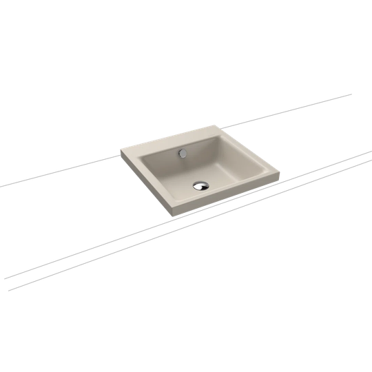 Warm Grey Metal Square Inset Basin Bathroom Sink