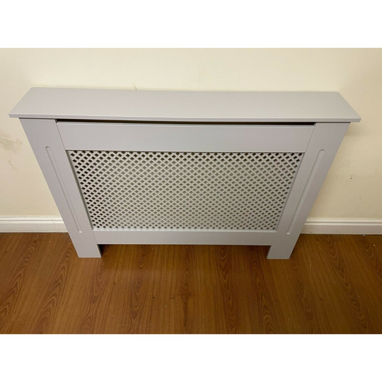 (Grey Medium ) Modern Radiator Cover Wall Cabinet Wood MDF Grill Shelf Traditional Furniture UK