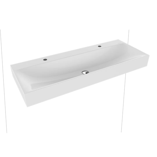 Alpine White Steel Enamel Rectangular Wall Hung Basin Bathroom Sink with Overflow