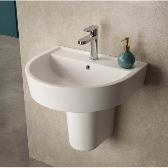 Ensor Vitreous China U-Shaped Semi Pedestal Basin