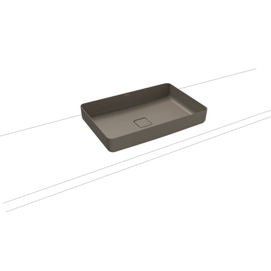 Miena Warm Grey Steel Enamel Rectangular Bathroom Sink
