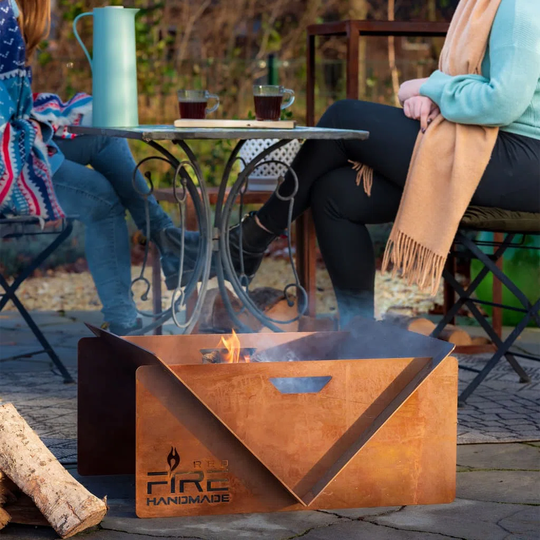 RedFire Handmade Fire Pit V Rust Steel