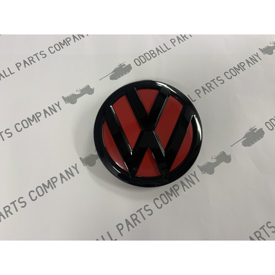 VW Caddy 16-20 Front Grille Badge Gloss Black & Red Replacement Badge