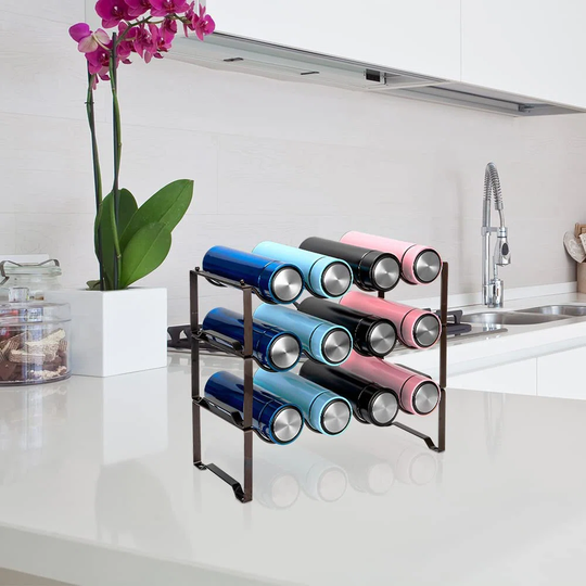 Siv 12 Bottle Tabletop Wine Bottle Rack in Color of bronze