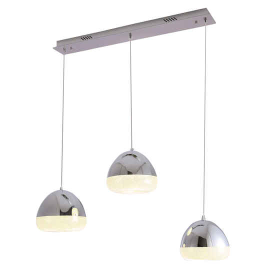 Point Chrome 1-Light Kitchen Island Dome LED Pendant