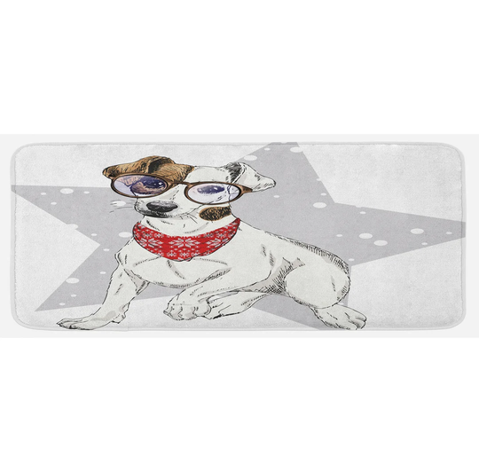 Jack Russell Kitchen Mat Sketch Style Terrier