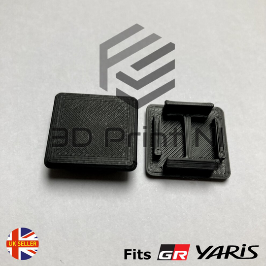 Black Bumper Number Plate Grill Hole Covers for 2021+ GR Yaris - Pair