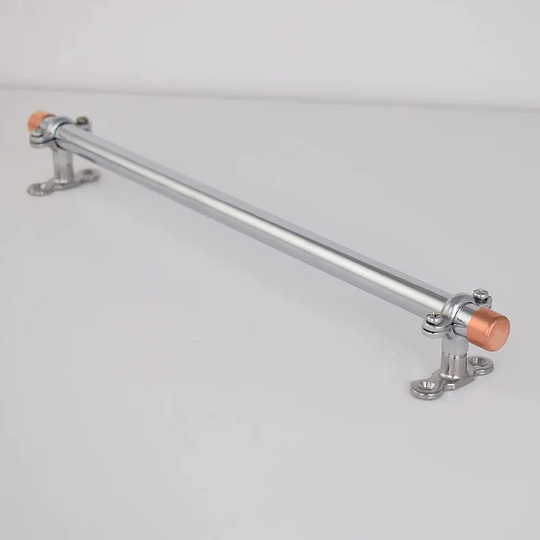 Chrome Bracket Handle With Copper End Caps