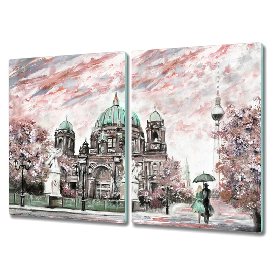 Newbill Church People Trees Autumn Chopping Board