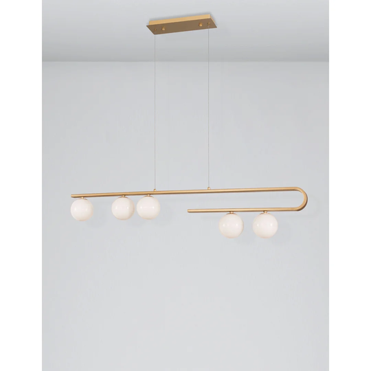 Leal 5-Light Kitchen Island Rectangle Pendant
