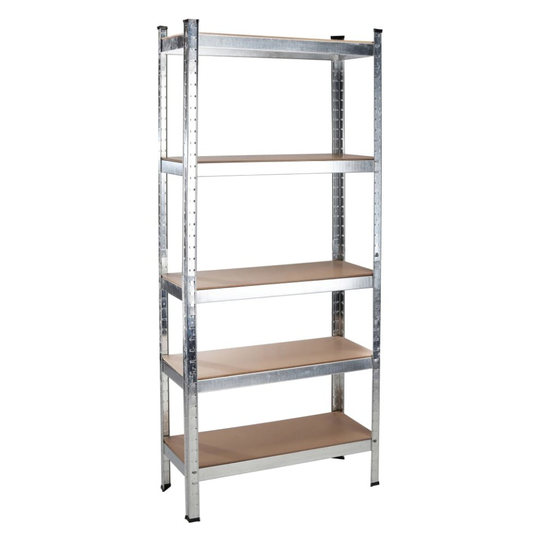 HI Shelving Unit with 5 Shelves 172cm MDF Metal Storage Rack Display Shelf
