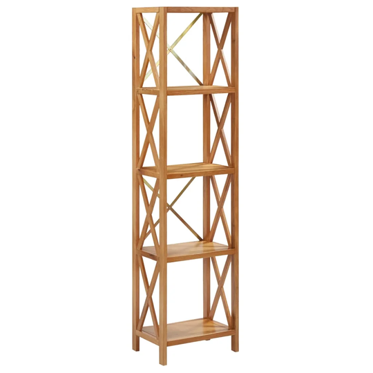 Pawlak Solid Oak Wood 163.5cm 4 Shelf Shelving Unit