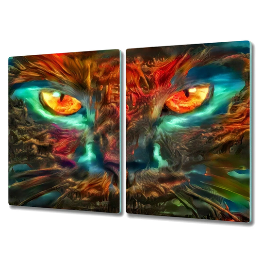 Emmeri Colorful Bad Abstract Cat Chopping Board