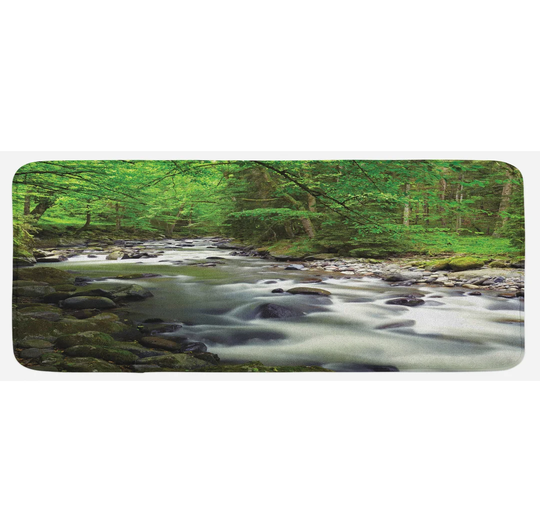 Buchholz Forest Riverbed Rocks Trees Kitchen Mat