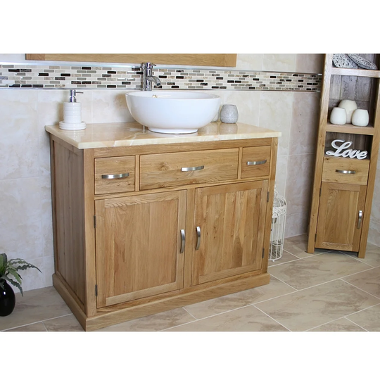 Weston Solid Oak 1000mm Free-Standing Vanity Unit