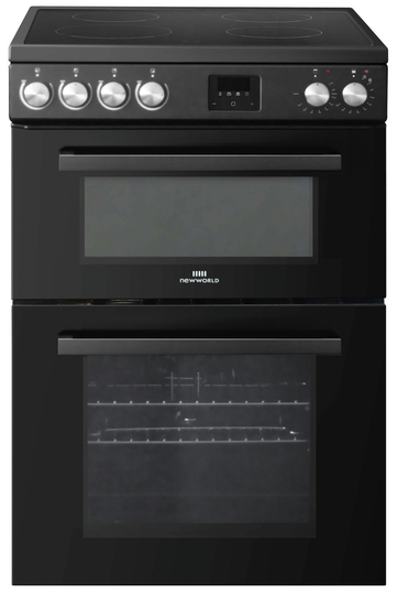 New World NWLS60TEB 60cm Twin Electric Cooker - Black