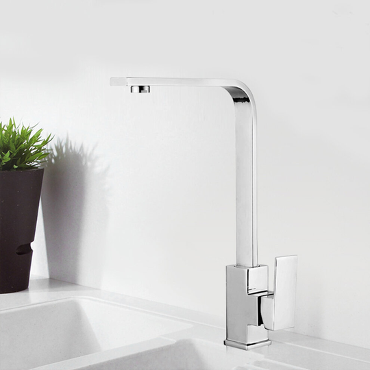 Modern Swivel Spout Kitchen Sink Taps Basin Sink Mixer Tap Square Brass Faucet