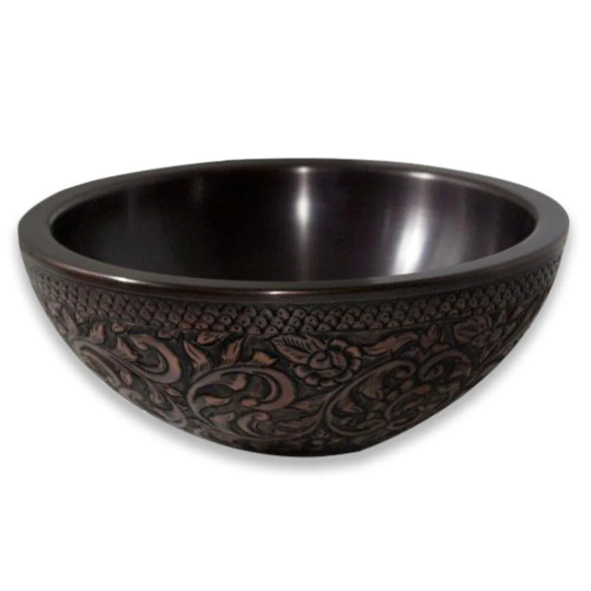 Rutherfordton Brown Copper Handmade Circular Countertop Basin Bathroom Sink
