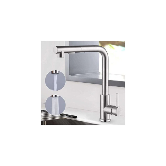AMAZING FORCE Kitchen Sink Mixer Tap, Kitchen Tap with Pull Out Spray, 2 Spray Modes Hot and Cold Mixer Tap for Kitchen Sink, Single Handle Pull Out K