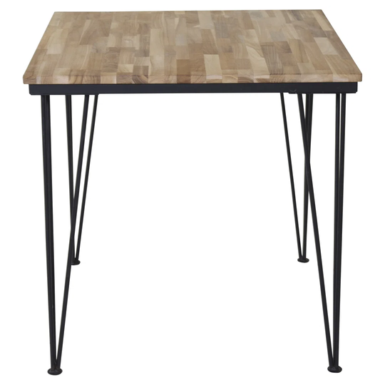 Bali Dining Table- 80*80Cm - Teak / Black