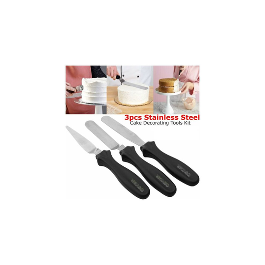 3 Piece Kitchen Craft Sweetly Palette Knives Baking Metal Spatula Set