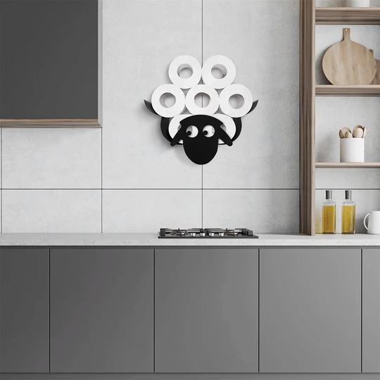 Toilet Roll Holder Sheep Paper Holder Wall-Mounted Metal Tissue Storage Rack Toilet Roll Storage Rack Animal Shape Paper Tube Rack For Home Decoration