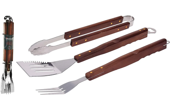 Stainless Steel 3 Piece BBQ Tool Set