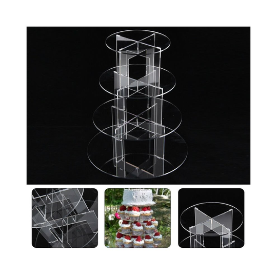 Cupcake Stand 4 Tier Round Cake Display Tower for Wedding & Party