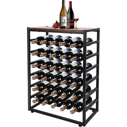 YOLEO Wine Rack Free Standing 6-Tier 30 Bottles Wine Holder Display Storage Shelves