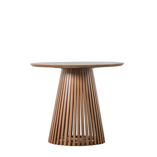 90 Cm Acacia Solid Wood Pedestal Dining Table