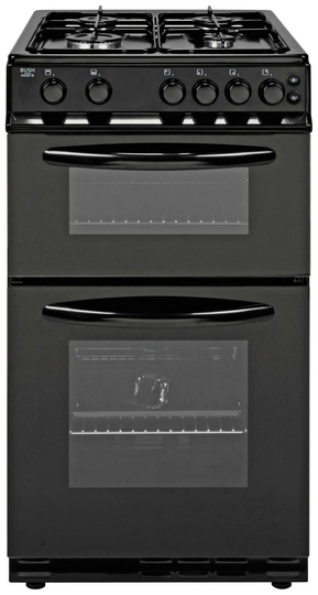 Bush AG56TBX 50cm Twin Cavity Gas Cooker - Black