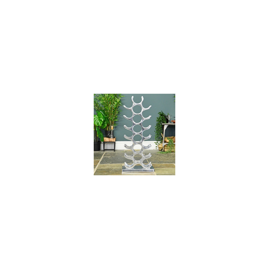 (27 Bottle Silver Wine Rack) Modern Wine Bottle Stand Floor Standing Aluminium Bottle Silver Wine Rack