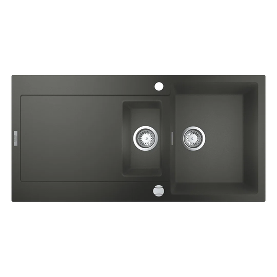 GROHE K500 composite sink with drainer, 100cm, top-mounted, 1.5 bowls, with overflow and automatic waste fitting