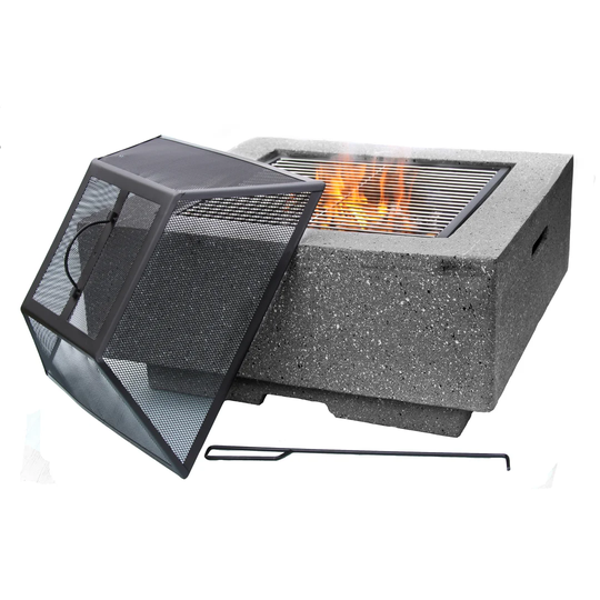 Stone Wood Burning Fire Pit Table