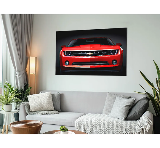 Chevy Camaro Front Grill - Unframed Photograph on Metal