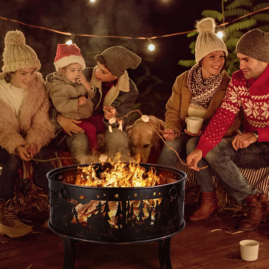 Soghomon 36Cm H x 74Cm W Iron Wood Burning Outdoor Fire Pit