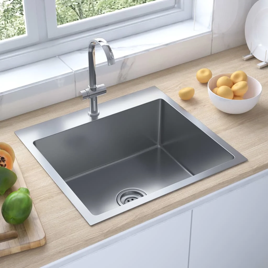 Belfry Kitchen Handmade Kitchen Sink With Faucet Hole Black Stainless Steel