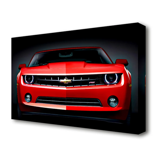 Chevy Camaro Front Grill - Wrapped Canvas Photograph Print