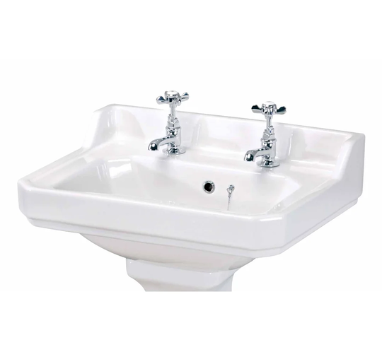 Carlton White Ceramic Rectangular Bathroom Sink