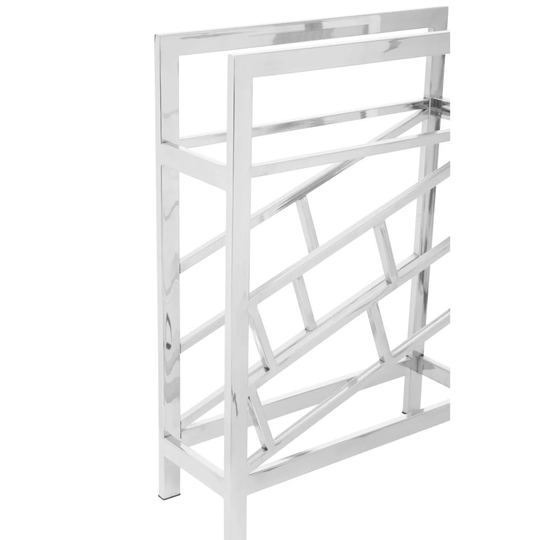 Lanita 12 Bottle Floor Wine Bottle Rack in Silver