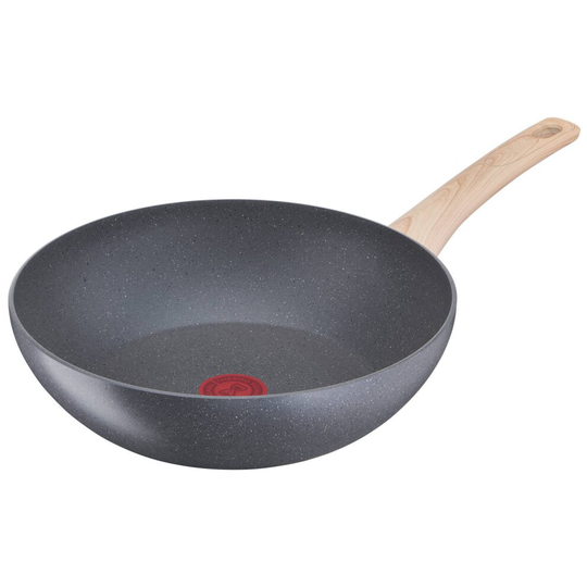 Tefal G2661902 Natural Force 28cm Wok, Aluminium, Non-stick coating, Compatible with all stovetops, Grey