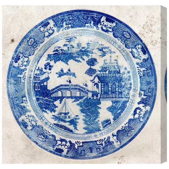 Fajans China' Graphic Art Print Canvas in Blue