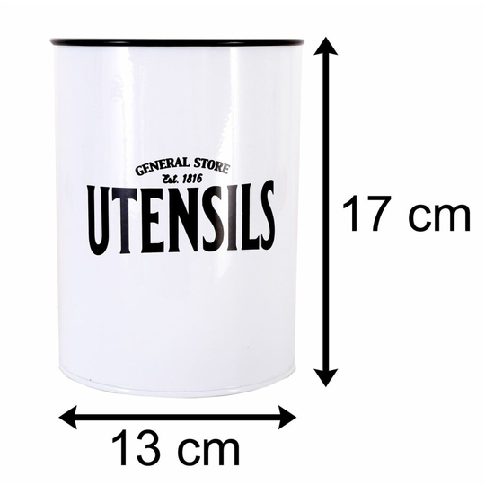 Kitchen Cutlery Utensil Holder Pot 17cm White Caddy Case Organiser Tidy Worktop